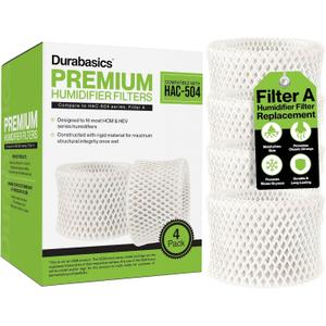 Durabasics 4 Pack of Premium Humidifier Filters Compatible with Honeywell Humidifier Filters HAC-504, HAC-504AW & Honeywell Filter A | Replacement for HCM 350 Filters & Cool Mist Humidifiers