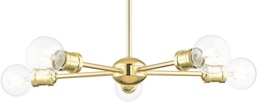 Livex Lighting 46135-02 5 Light Polished Brass Chandelier