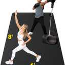 POGAMAT Premium Large Exercise Mat - 8 ft X 6 ft X 1/4" Thick Durable Workout Mat For Home Gym Flooring - Works Great For All Cardio, Yoga Mat, Exercise Bike Mat - Use With Or Without Shoes