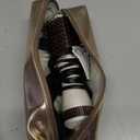 Travel Blow Dryer Brush in one, Dual Voltage 110V-240V Mini Hot Air Brush, Hair Trends Nano Titanium 2 Inch One Step Hair Dryer and Styler Volumizer Oval Shape (50 mm, White & Rose Gold)