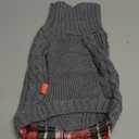 KYEESE Dog Sweater Soft Pullover Dog Sweaters for Small Dogs Male Warm Turtleneck Small Dogs Sweater with Gingham Patchwork Stretchy Knitwear Cat Clothes Thick Pet Coat for Fall Winter Cold Weather (1# Grey) S