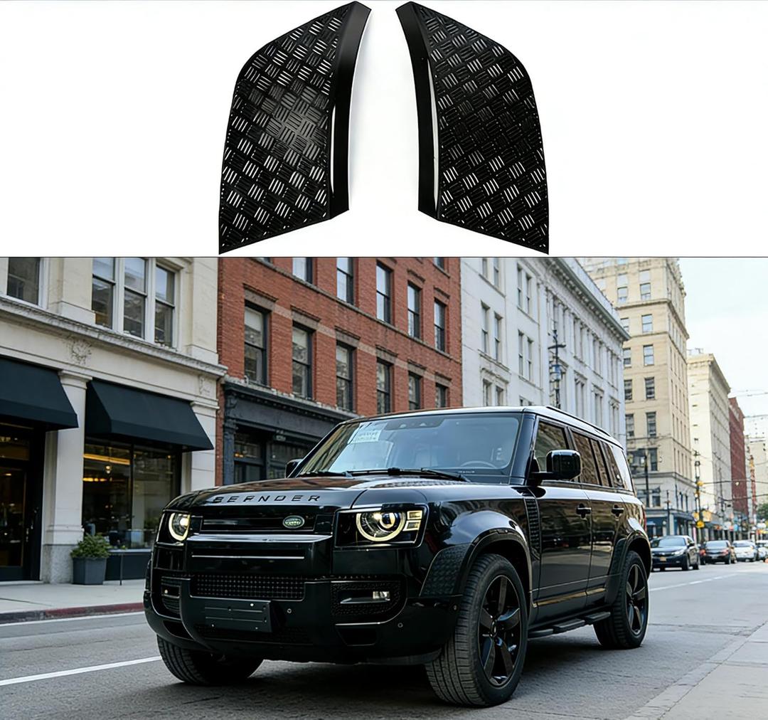 Front Bumper Side Scuff Plates for Land Rover Defender 2020-2025 | Black Body Anti-Scratch Protection Cover Trim Kit Compatible | Defender 90 110 130 Accessories | Easy Installation | Decoration Armor (High-Gloss Black)