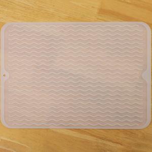 Silicone Dish Drying Mat for Multiple Usage,Easy clean,Eco-friendly,Heat-resistant Silicone Mat for Kitchen Counter or Sink,Refrigerator or drawer liner Translucent L 16 inches x 12 inches