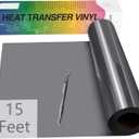 HTVRONT HTV Vinyl Rolls Heat Transfer Vinyl - 12" x 15ft Dark Grey HTV Vinyl for Shirts, Iron on Vinyl for All Cutting Machines - Easy to Cut & Weed for Heat Vinyl Design (Dark Grey)