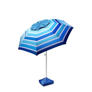 8FT Large Beach Umbrella with Level 7 Wind Resistance, Sand Anchor, Portable Outdoor Umbrella with UPF50+ UV Protection, Tilt Sun Shelter for Beach, Patio, Yard