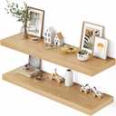 Dreamland 48" Floating Shelves for Wall, 12" Deep Thicker Oak Floating Shelves, Wall-Mounted Shelves for Bedroom, Living Room, Kitchen, Bathroom - Set of 2