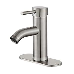 Bathroom Sink Vanity Faucet Single Handle Brushed Nickel Modern RV Faucet Deck Mount 1 Hole or 3 Holes