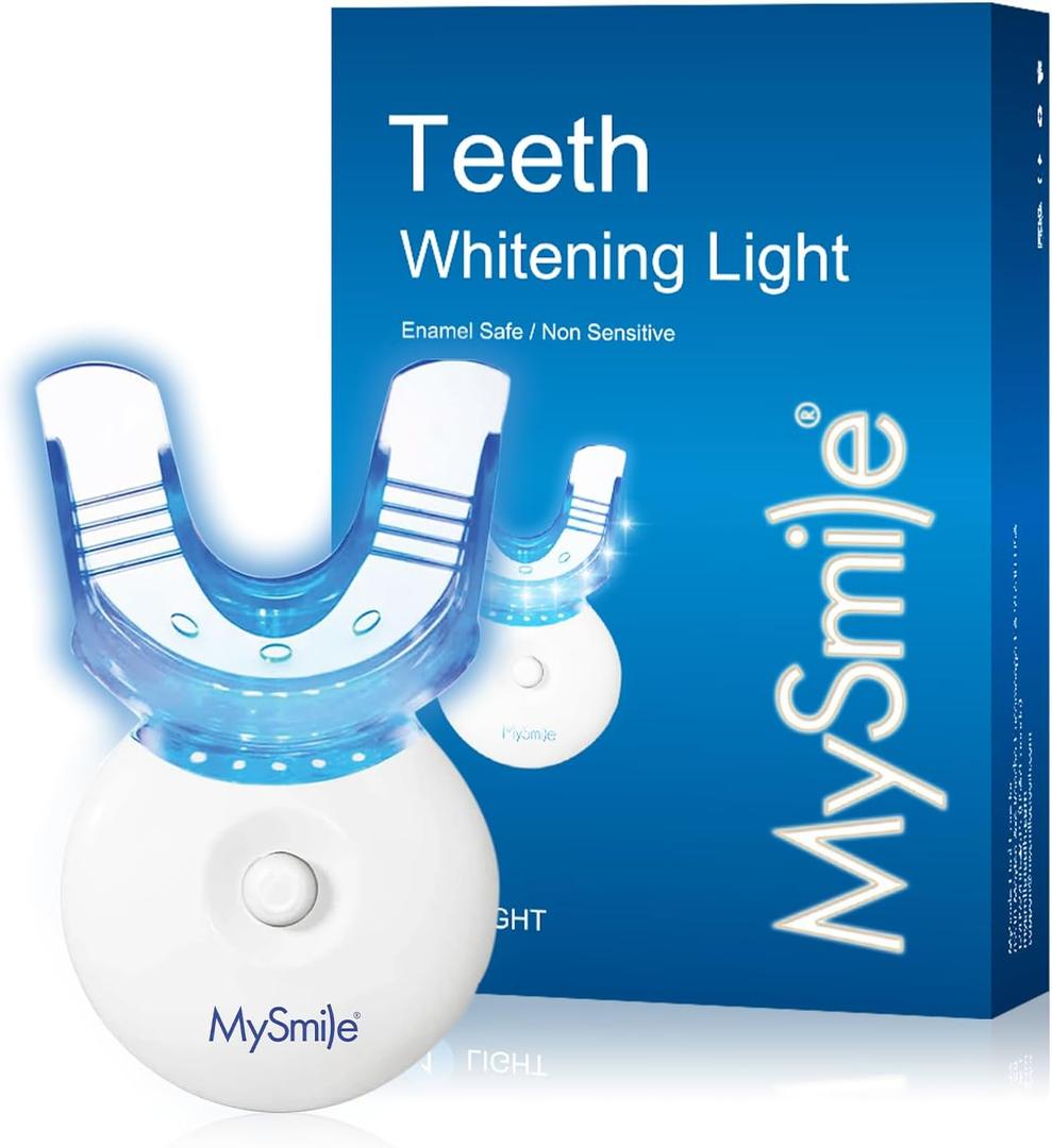 MySmile Teeth Whitening Light with Mouth Trays- 5LED Powerful Accelerator Light Integrated with Smart Timer and Long Lasting Batteries(Teeth Whitening Gel Not Included) (0.14 Fl Oz (Pack of 1))