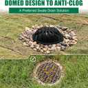 12in Ductile Iron Atrium Drain Grate and Frame,Dome Durable Metal Overflow Relief Gully Dome Grate with Bolted Down Base,Cast Iron Sewage Drain Grates for Garden,Yard,Lawn(Overall Size 14.2")
