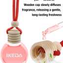 2 x Ikeda Car Air Freshener: Hanging Car Smell Air Freshener | 10ml Hanging Car Perfume | Long Lasting Fragrance | Strong Scents Diffuser for Auto Home (Strawberry)