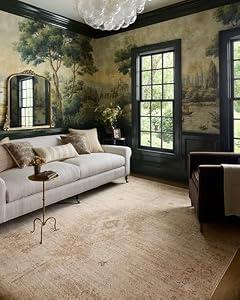Loloi Chris Loves Julia Palma Natural/Smoke 5'-3" x 7'-6" Area Rug