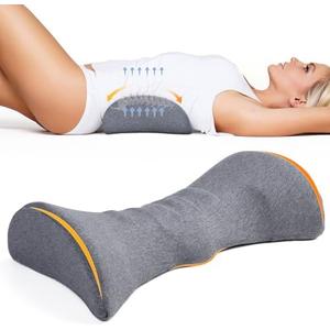 Cozyhealth Lumbar Support Pillow for Sleeping Memory Foam Lumbar Support Cushion for Lower Back Pain Relief, Back Support Bed Pillow Waist Support (Dark Grey)