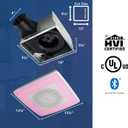 Broan-NuTone ChromaComfort Bathroom Exhaust Fan with Bluetooth Speaker, Powerful 110CFM/1.5 Sones, 24-color LED Light, SPK110RGBL, Wall Switch, Standard