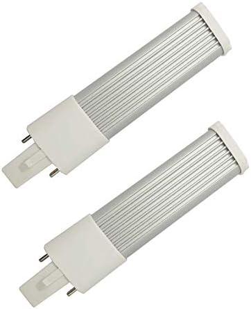 E-Simpo L135mm/5.3" 2-Pack 4W G23 PL-S 7W Plug in Recessed PL Bulb 2-Pin Horizontal Retrofit CFL PLS-7W Replacement 110V 220V 180 View Angle Ceiling Lamp (Daylight 6000-6500k)