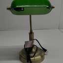 Bankers Lamp with USB & Type C Charging Ports, Touch Control Green Glass Desk Lamp, 3-Way Dimmable Vintage Table Lamps for Home Office, Library, LED Bulb Included (Touch Switch) (Antique Brass 1)