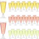 100 Pack Clear Plastic Champagne Flutes, 5 Oz Disposable Champagne Glasses, Unbreakable Acrylic Mimosa Glasses Wedding Cocktail Cups for Engagement Birthday Graduation Party Decorations Supplies