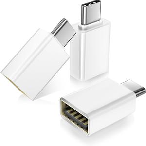 Basesailor USB C to USB Adapter 3Pack,USB C Male to USB A 3.0 Female Adapter,Type C Thunderbolt 4 OTG Converter for Apple MacBook Pro,iPad Air,Microsoft Surface Go,Samsung Galaxy S26,iPhone 17 17e 16 (White)