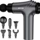 AYURA Massage Gun Deep Tissue, Muscle Massager Gun for Pain Relief, Percussion Massage Gun with 30 Speeds & 6 Heads, Portable Handheld Back Massage Gun for Athlets Men Women (Grey)