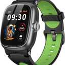 Smart Watch for Boys Girls with Sleep | Health | Activity Tracker, Games, Alarm, IP68 Waterproof Kids Fitness Watch with Pedometer, Family Account, Toys Gifts for Kids Aged 4-16 (Green/Jet Black)