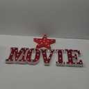 Aurelema 7 Pcs 6.3" Movie Light up Letters Sign LED Movie Night Party Decorations Include Theater Letters Film Clap Board and Marquee Star Sign for Party Photo Props Table Centerpieces(10'' Height)