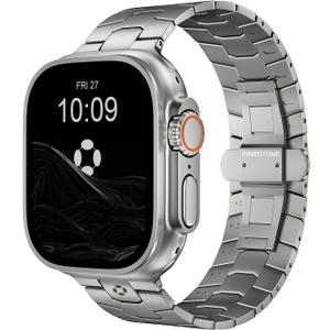 AGIS02 Titanium Band for Apple Watch Ultra 3/2/1 Band 49mm & Series 11/10 46mm, Premium Adjustable Ultra Watch Band for Men with Butterfly Clasp, Durable and Lightweight iWatch Metal Strap