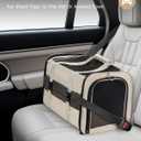MIDOG Cat Carrier Soft for Small to Medium-Sized Cats,Up to 15 Lbs, TSA Airline Approved Soft Sided Pet Carrier,Collapsible Travel Cat Bag(Beige, 17"L x 11"W x 11"H)
