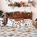 Luxury Fall Throw Blanket for Couch - Super Soft Flannel Autumn Blanket with Pumpkin Pie Spices Patterns, Cozy Lightweight Throw for Sofa, Bed, Living Room, 40"x30"