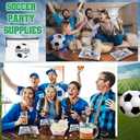 Motiskyy 24 Pcs Sports Ball Snack Bags Bulk 9.5" x 6.9" Sports Goodie Party Favor Bags Stuffers Team Gifts Candy Treat Mesh Pouches with Zipper for Team Ground Birthday Gift Party Supplies(Soccer)