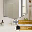 ANDY STAR Brushed Nickel Bathroom Mirror, 22"x30" Scalloped Wall Mirror in Stainless Steel Metal Frame, Unique Vanity Mirror with Modern Curved Edge Design, Ideal for Bathroom, Bedroom, Entryway