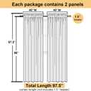 Lecloud Leia Dusty Blue Sheer Curtains 96 Inches Long 2 Panels, Jacquard Textured Airy Semi Sheer Voile Drapes, Rod Pockets Farmhouse Living Room Bedroom Window Treatments, 40 W x 96 L