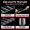 UNA GELLA Nail Tips Square XXL Long: Full Cover Pre-file Square Straight Gel Nail Tips No C Curve for DIY Press On Nails 216PCS, 12 Sizes Gel Nail Extensions Art Salon