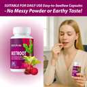 Beet Root Capsules, Beet Root Powder Supplements - 1300mg Per Serving, Beetroot Capsules for Athletic Performance Digestive & Endurance Support, Non-GMO, Gluten Free, 60 Pcs