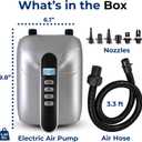 Paddle Board Pump Electric - Portable 20 PSI Dual-Stage Air Compressor for Super Fast Inflation and Deflation, Auto-Off, LCD Display and 12V Car Connector - for SUP, Boats & Inflatables