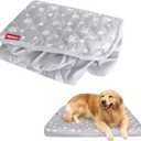 Waterproof Dog Bed Covers Replacement Washable Pet Hair Easy to Remove, Noiseless Quilted Puppy Pet Bed Cover Lovely Grey Star Print 35x44 Inches, for Dog/Cat, Cover Only