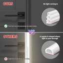 40 Feet Self-Adhesive Rubber Weather Stripping, Diamond-Shaped Extra Thick Rubber Door Weather Stripping Door Seal Strip for Door Frame Door Insulation Strip Waterproof Fits Big Gaps(White)