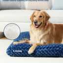 KSIIA Washable Dog Bed Comfy Dog Crate Pad Deluxe Plush Pet Bed Non-Slip Kennel Pad for Large Dogs, 41" x 27", Blue