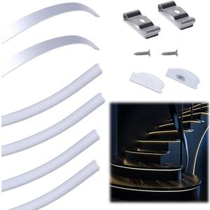 Aluminum Channel 10-Pack 3.3ft/1Meter for 12.5mm Wide Strip, Bendable LED Strip Light Channel Wall Indirect Lighting with White Cover, Recessed Aluminum LED for Wall Drywall Ceiling