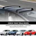 Frani Roof Rack for Tesla Model Y 2020-2027 - Lockable Aerodynamic Aluminum Cross Bars, Easy No-Drill Installation, Anti-Theft Locks Included