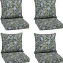 Arden Outdoor Deep Seat Cushion Set (4-Pack), 24 in x 24 in, Weather-Proof, Rain-Proof, Fade Resistant Patio Cushion for Chair, Sofa, and Couch Sapphire Morrison Floral
