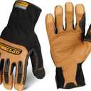 Ironclad Ranchworx Work Gloves RWG2, Premier Leather Work Glove, Performance Fit, Durable, Machine Washable, (1 Pair), RWG2-04-L,Brown/Black