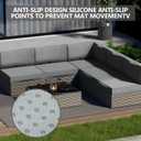 14 Piece Outdoor Patio Waterproof Cushion Covers, Fits 6-Seat Wicker Rattan Sectional Couch Chair Furniture Cover Replacement Set - Fade-Resistant Patio Cushion Covers with Zipper, 25.6Lx25.6Wx4H Inch