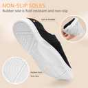 STQ Women's Slippers Indoor with Slip on Cozy House Shoes Non Slip Warm Loafers (Black)