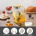 Glass Pitcher, Mituer 60oz Glass Water Pitchers with Handle and Lid, Tea Pitcher for Fridge, Iced Tea, Coffee Milk, Juice