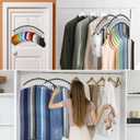 3 Pack Legging Organizer for Closet Hanging, Pants Hangers with Clips Holds 45 Leggings, Shorts, Skirts, Jeans, Hats, Pants Hangers Space Saving Clothes Racks Closet Organizers and Storage, Black