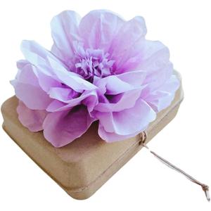 Biodegradable Urn for Water and Ground Burial Lilac Tissue Paper Flower (Large - Adult)