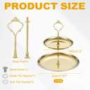 uxcell 2 Sets 2-Tier Cupcake Stand Holder, Round Tiered Serving Tray Stainless Steel Cup Cake Stand for Dessert Fruit Table Birthday Party Decoration Display, Gold