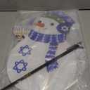 Jenaai 2 Pcs Metal Hanukkah Snowman Yard Signs with Stakes Chanukah Outdoor Holiday Lawn Decorations 16" Chanukah Garden Stakes for Jewish Holiday, Garden, Yard, Patio Party Supplies