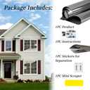 2 x Window Privacy Film One Way Mirror Reflective Window Film See Out Not in Sun Blocking Heat Control Anti UV Window Tint for Office Home Door(Black-Silver, 17.5 Inch x 6.5 Feet)