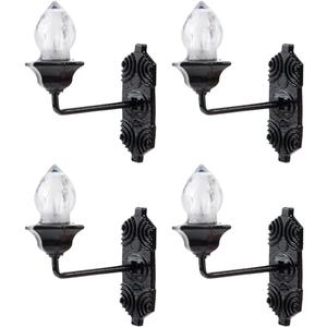 Housoutil Dollhouse Miniature Wall Sconces, 5PCS Dollhouse LED Wall Lamp, ABS Mini Decor Lamp,Black Decor Outdoor Lights Sand Table Lighting Toy for DIY Living Room Mini Toy Models (1.5X2.5CM)
