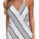 Women's Shirts Women's Tops Shirts for Women Striped Print Cami Top, Extra Large, White 